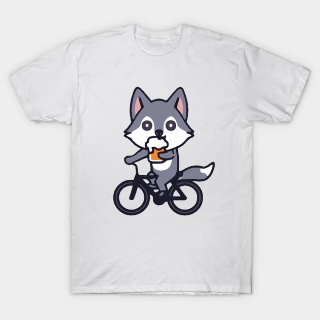 Kawaii Cute Fox On a Bike T-Shirt by kawaii creatures